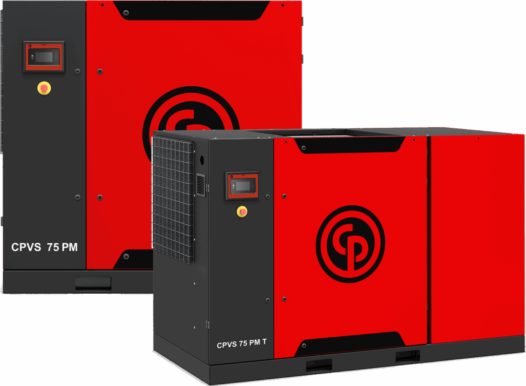 A pair of air compressors